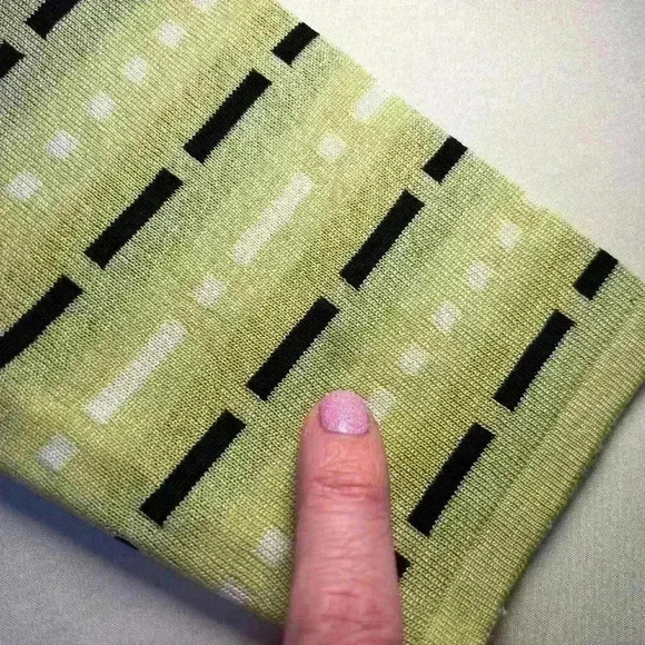 MISOOK Knit Zip Collared Sweater Cardigan Jacket Green Black White Dash Women M - Picture 4 of 10